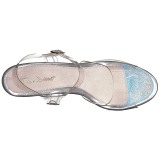 Transparant 10 cm CARESS-408MG Hoge avond sandalen met hak