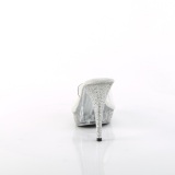 Transparant 11,5 cm ELEGANT-401 Strass steentjes plateau slippers dames