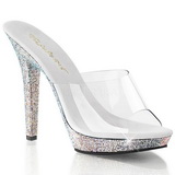 Transparant 13 cm LIP-101DM Mules Strass Hakken