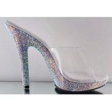 Transparant 13 cm LIP-101DM Mules Strass Hakken