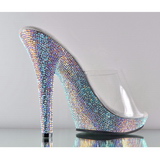 Transparant 13 cm LIP-101DM Mules Strass Hakken