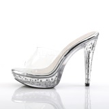 Transparant 14 cm COCKTAIL-501SDT Mules Strass Hakken