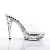 Transparant 14 cm COCKTAIL-501SDT Mules Strass Hakken