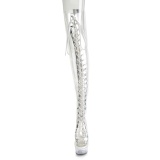 Transparant 15 cm DELIGHT-3026 overknee laarzen met veters