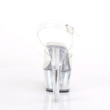 Transparant 15 cm FLASH-608CH pole dance sandalen met LED verlichting plateau