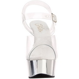 Transparant 15 cm Pleaser DELIGHT-608 High Heels Chroom Plateau
