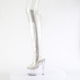 Transparant 18 cm ADORE-3019C overknee laarzen met veters