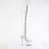 Transparant 18 cm ADORE-3019C overknee laarzen met veters