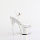 Transparant 18 cm ADORE-708HT Zilver plateau sandalen hoge hakken