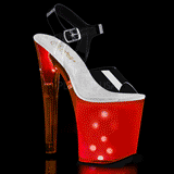 Transparant 18 cm DISCOLITE-808 LED gloeilamp stripper sandalen paaldans schoenen