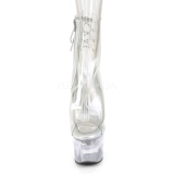 Transparant 18 cm FLASH-1018C-7 pole dance enkellaarzen met LED verlichting plateau