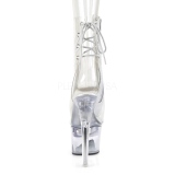 Transparant 18 cm FLASH-1018C-7 pole dance enkellaarzen met LED verlichting plateau