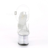 Transparant 18 cm FLASH-708CH pole dance sandalen met LED verlichting plateau