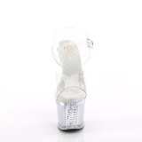 Transparant 18 cm FLASHDANCE-708SPEC LED gloeilamp stripper sandalen paaldans schoenen