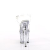 Transparant 18 cm FLASHDANCE-708SPEC LED gloeilamp stripper sandalen paaldans schoenen