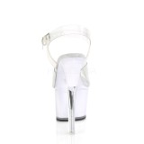 Transparant 18 cm ILLUMINATOR-708 pole dance sandalen met LED verlichting plateau