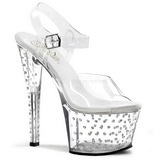 Transparant 18 cm Pleaser STARDUST-708 High Heels Plateau