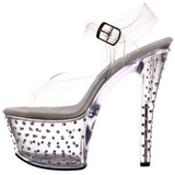 Transparant 18 cm Pleaser STARDUST-708 High Heels Plateau