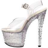 Transparant 18 cm STARDANCE-708 Strass Plateau Hoge Hakken