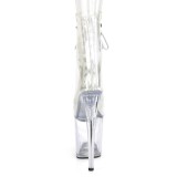 Transparant 20 cm FLAMINGO-1020C pole dance laarzen met hakken