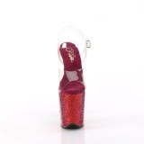 Transparant 20 cm FLAMINGO-808RBG glitter plateauschoenen hoge hakken