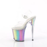 Transparant 20 cm FLAMINGO-808RG-01 glitter plateauschoenen hoge hakken