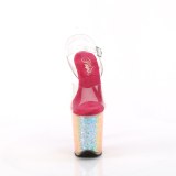 Transparant 20 cm FLAMINGO-808RG-02 glitter plateauschoenen hoge hakken