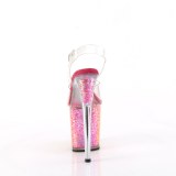 Transparant 20 cm FLAMINGO-808RG-02 glitter plateauschoenen hoge hakken