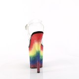 Transparant 20 cm FLAMINGO-808RG-04 glitter plateauschoenen hoge hakken