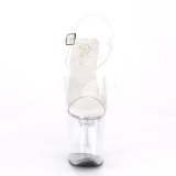 Transparant 20 cm FLASH-808 pole dance sandalen met LED verlichting plateau