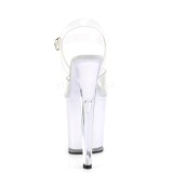 Transparant 20 cm ILLUMINATOR-808 pole dance sandalen met LED verlichting plateau