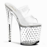 Transparant 20 cm Pleaser STARDUST-802 Strass Plateau Hoge Mules