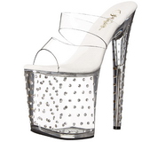 Transparant 20 cm Pleaser STARDUST-802 Strass Plateau Hoge Mules