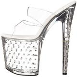 Transparant 20 cm Pleaser STARDUST-802 Strass Plateau Hoge Mules