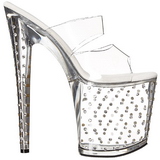 Transparant 20 cm Pleaser STARDUST-802 Strass Plateau Hoge Mules