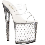 Transparant 20 cm Pleaser STARDUST-802 Strass Plateau Hoge Mules