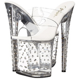 Transparant 20 cm Pleaser STARDUST-802 Strass Plateau Hoge Mules