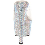 Transparant Zilver 18 cm BEJEWELED-701DM Strass Plateau Mules