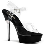 Transparant Zwart 14 cm ALLURE-608 Platform Schoenen met Hoge Hakken