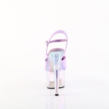 Transparant plateau 18 cm ADORE-709HT Lavendel sandalen hoge hakken