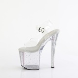 Transparante 19 cm 708RS-01 hoge sandalen hakken strass plateau
