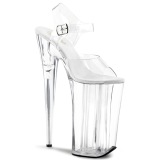 Transparante 25,5 cm BEYOND-008 super hoge hakken - extreem high heels plateau