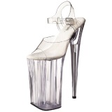 Transparante 25,5 cm BEYOND-008 super hoge hakken - extreem high heels plateau