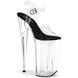 Transparante 25,5 cm BEYOND-0082 super hoge hakken - extreem high heels plateau