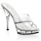 Transparent 13 cm Fabulicious LIP-101R Platform High Heel Mules