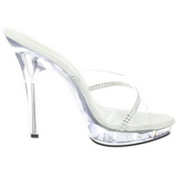 Transparent 13 cm Fabulicious LIP-101R Platform High Heel Mules