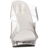 Transparent 13 cm Fabulicious LIP-102 Platform High Heel Mules