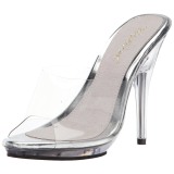 Transparent 13 cm Fabulicious POISE-501 womens mules shoes