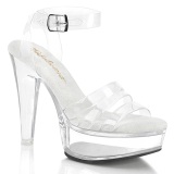 Transparent 13 cm MARTINI-505 White platform sandals heels shoes