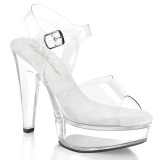Transparent 13 cm MARTINI-508 White platform sandals heels shoes